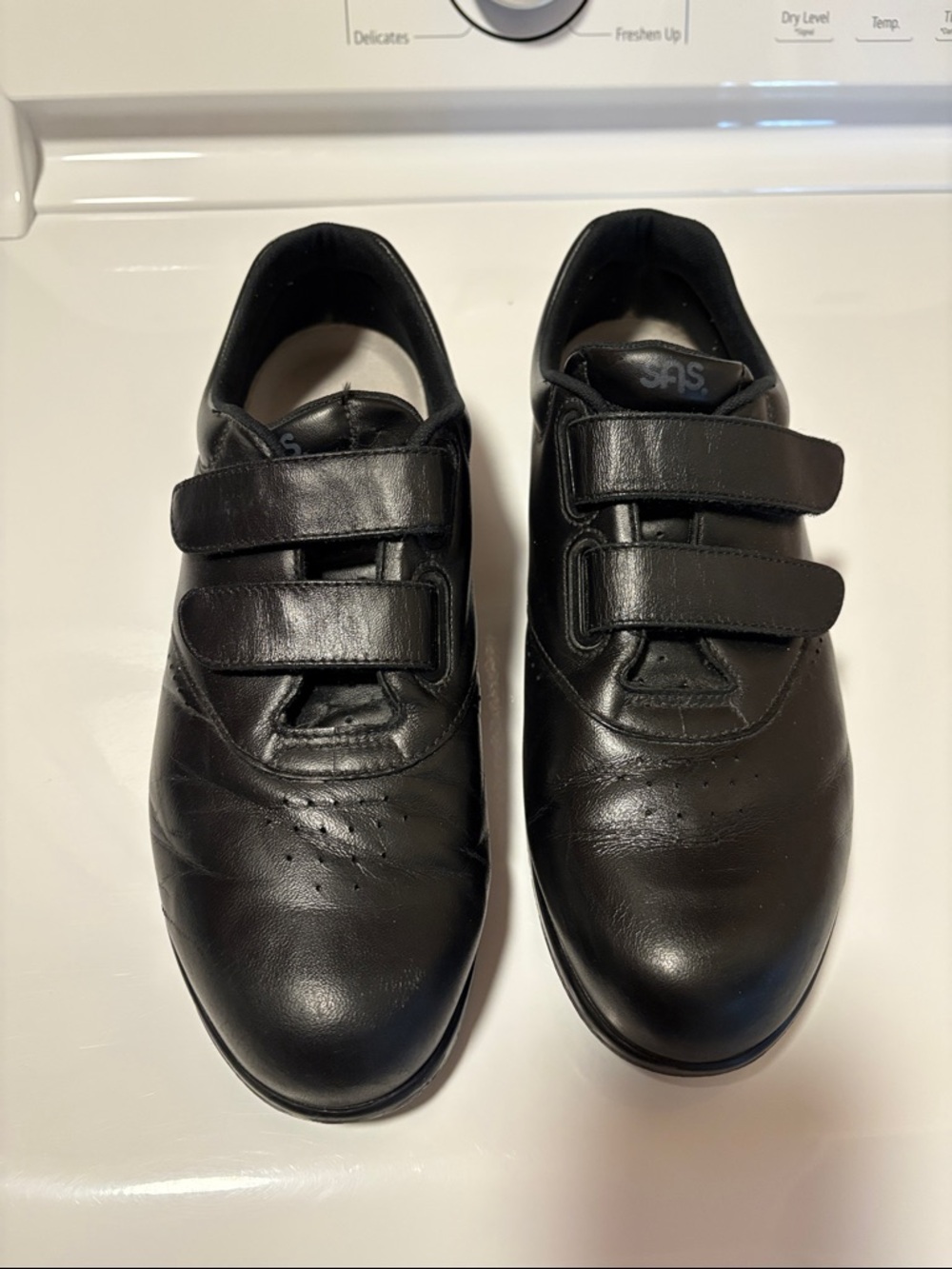 SAS Women’s Black Leather Casual Velcro Shoes